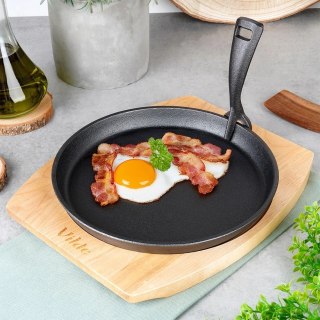 Żeliwna Patelnia do Smażenia Grillowania z Deską do Serwowania VILDE 22 cm