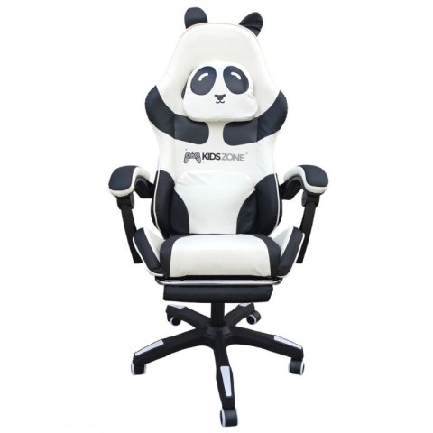 Fotel gamingowy obrotowy PANDA z podnóżkiem i z masażerem KIDS ZONE KO34