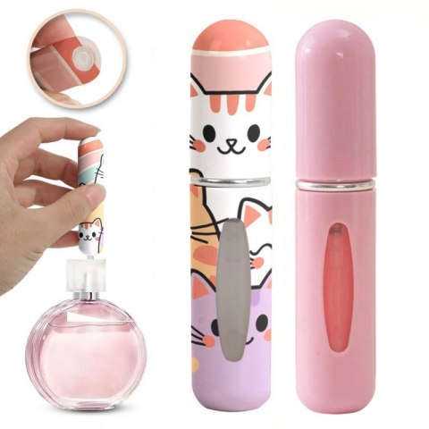 Zestaw 2szt. ATOMIZERÓW podróżnych na perfumy 5ML Kotki dozownik AK19