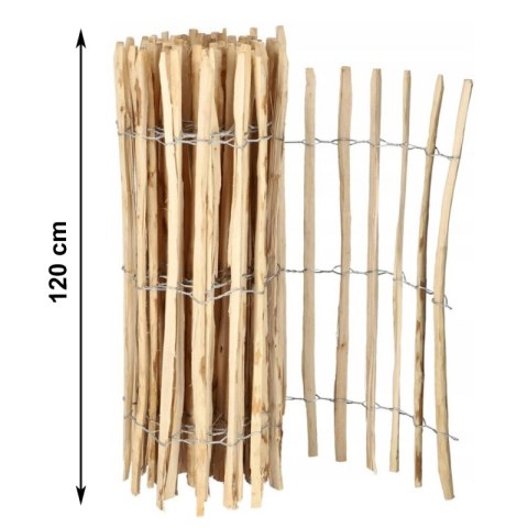 Płotek ogrodowy LESZCZYNOWY, obrzeża łupanka długość 5m, wys. 120cm OA04WZ3