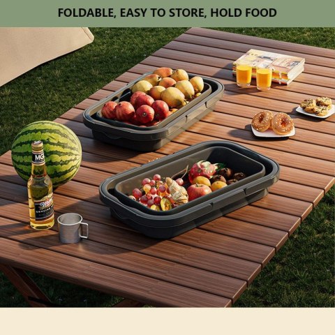 Uniwersalny składany kosz piknikowy 3w1, stolik, pojemnik KP03SZ