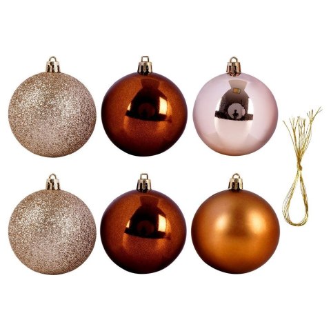 Bombki Choinkowe Bursztynowe Nietłukące 7 cm 6 szt. ORION Dekoracyjne