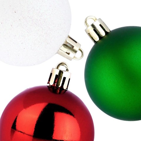Bombki Choinkowe VILDE Czerwone Zielone Białe 5 cm Zestaw 16 szt.