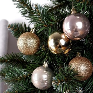 Bombki Choinkowe VILDE Różowo-Złote 5 cm 12 szt. Nietłukące Brokat