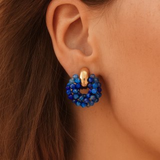 Kolczyki przy uchu ozdobne wianiuszki z koralikami K1715