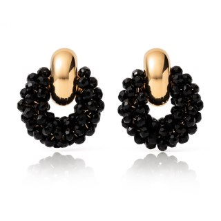 Kolczyki przy uchu ozdobne wianiuszki z koralikami K1716