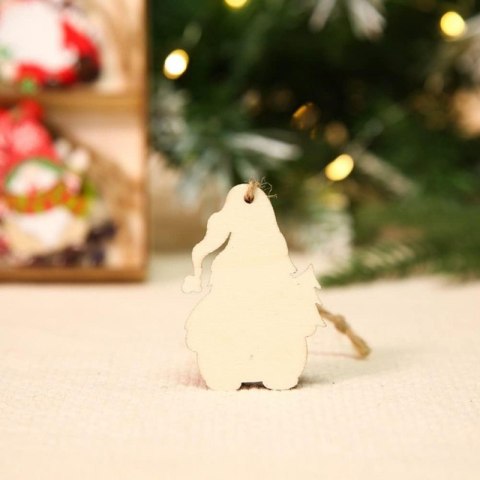 Zawieszki choinkowe KRASNALE drewniane 12szt w opakowaniu BSN77