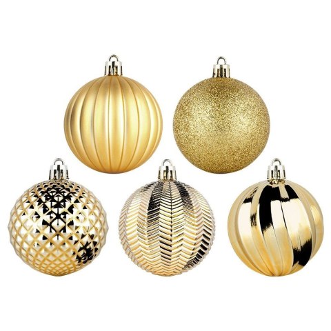 Bombki Choinkowe VILDE Złote 6 cm 25 szt. Nietłukące Brokatowe i Matowe