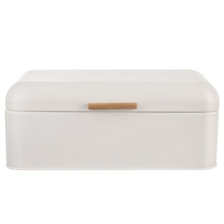 Chlebak Metalowy ORION Biały 42 x 24 x 16,5 cm Whiteline z Bambusowym Uchem