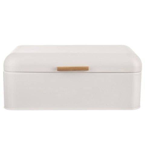 Chlebak Metalowy ORION Biały 42 x 24 x 16,5 cm Whiteline z Bambusowym Uchem