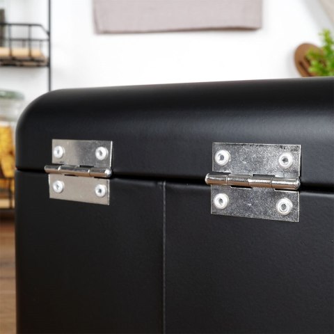 Chlebak Pojemnik Metalowy na Chleb Pieczywo Mały Czarny ORION 22x20x14 cm