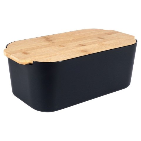 Chlebak na Pieczywo Chleb z Deską Bambusową Czarny VILDE 33 x 18,5 x 12 cm