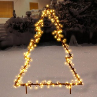 Choinka Ozdoba Świąteczna Świecąca 225 LED Zewnętrzna Metalowa VILDE 80 cm