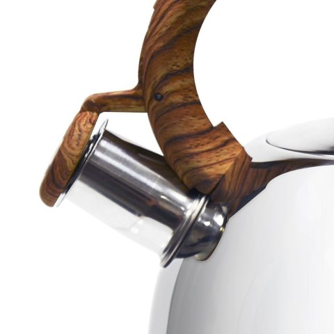 Czajnik z Gwizdkiem ORION 1,5 l Stalowy Srebrny z Drewnianym Uchwytom