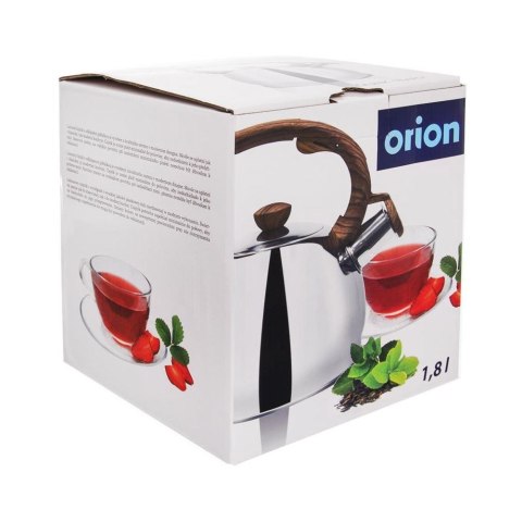 Czajnik z Gwizdkiem ORION 1,5 l Stalowy Srebrny z Drewnianym Uchwytom