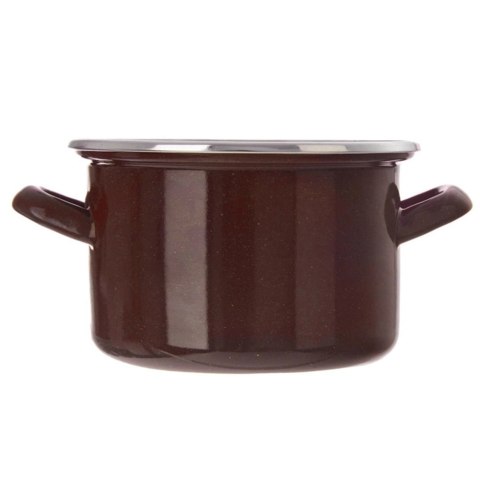 Garnek Emaliowany 1,4 L ORION BROWN Retro 16 cm Indukcja Zmywarka