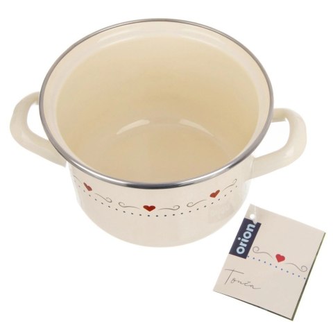 Garnek Emaliowany 1,4 L ORION TONCA Kremowy 16 cm Indukcja Zmywarka