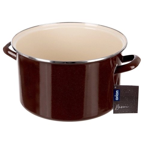 Garnek Emaliowany 11,5 L ORION BROWN Retro Duży 32 cm Indukcja