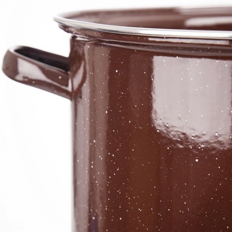 Garnek Emaliowany 15 L ORION BROWN Brązowy Retro 36 cm Indukcja