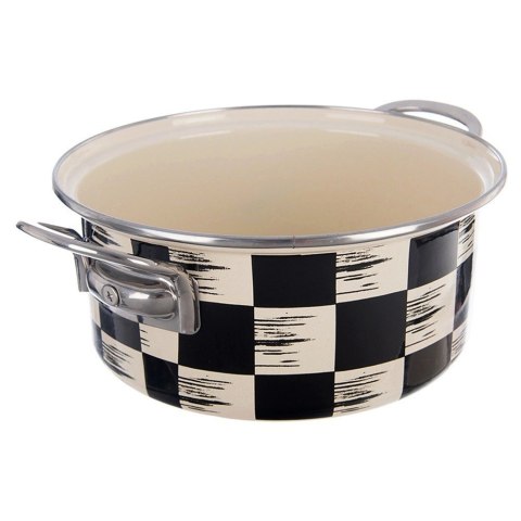 Garnek Emaliowany 2,2 L ORION SZACHOWNICA 20 cm Indukcja Zmywarka