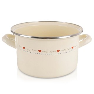 Garnek Emaliowany 3 L ORION TONCA Kremowy 20 cm Indukcja Zmywarka