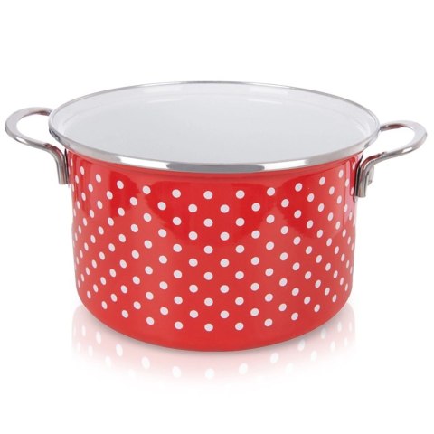 Garnek Emaliowany 4 L ORION TECKA Czerwony 22 cm Indukcja Zmywarka