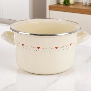 Garnek Emaliowany 4 L ORION TONCA Kremowy 22 cm Indukcja Zmywarka