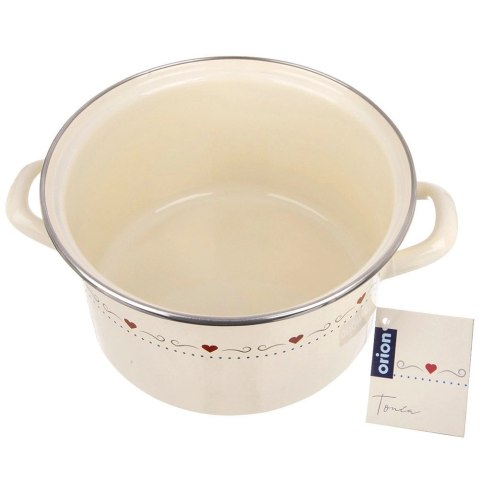 Garnek Emaliowany 4 L ORION TONCA Kremowy 22 cm Indukcja Zmywarka