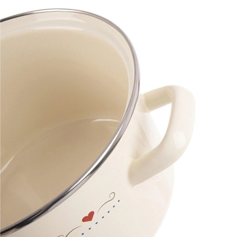 Garnek Emaliowany 4 L ORION TONCA Kremowy 24 cm Indukcja Zmywarka