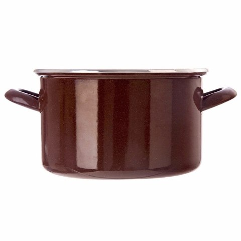 Garnek Emaliowany Brązowy Indukcja Gaz Solidny ORION 20 cm 3 L