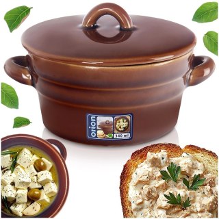 Garnek Pojemnik na Smalec Pasztet Ceramiczny z Pokrywką Solidny ORION 340ml