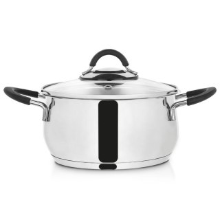 Garnek Stalowy 2,6 L ORION DALIE 18 cm Silikon Pokrywka Indukcja