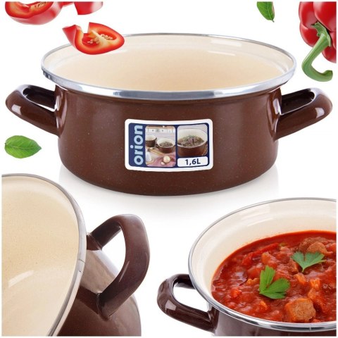 Garnek emaliowany BROWN 18,5 cm, 1,6 l