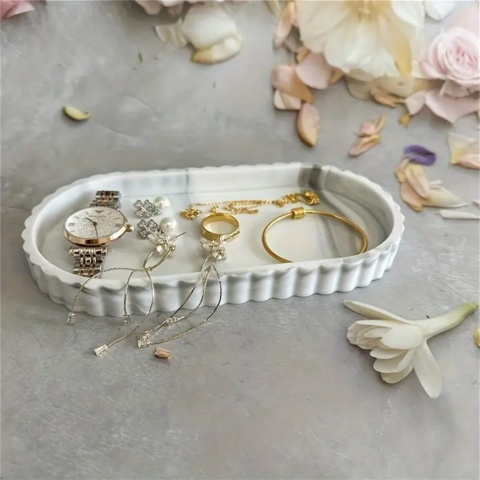 1-częściowa owalna taca do przechowywania toalet, taca na mydło na blacie, taca silikonowa