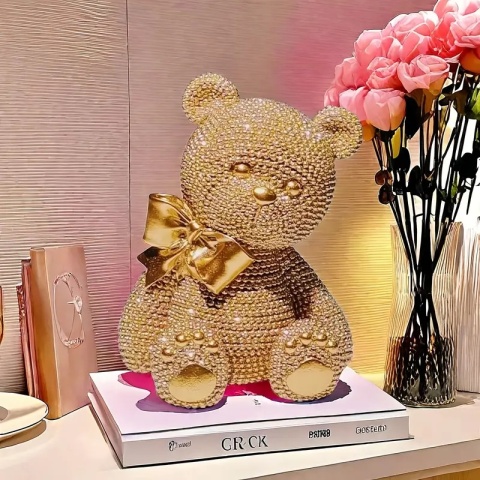 1 sztuka kreatywnego białego kolorowego niedźwiedzia z koralików w kropki, idealny prezent na walentynki