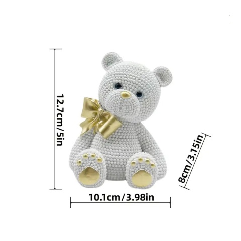 1 sztuka kreatywnego białego kolorowego niedźwiedzia z koralików w kropki, idealny prezent na walentynki,