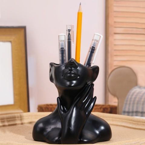 1PC Lekki, luksusowy uchwyt na długopis artystyczny, uroczy schowek na biurko w kształcie ludzkiego ciała, akcesoria do akademika biurowego, wystrój domu