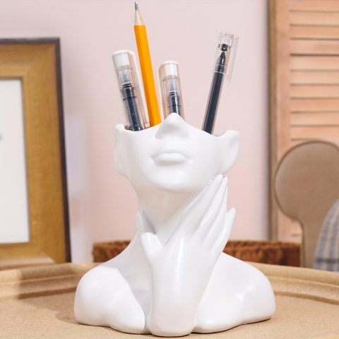 1PC Lekki, luksusowy uchwyt na długopis artystyczny, uroczy schowek na biurko w kształcie ludzkiego ciała, akcesoria do akademika biurowego, wystrój domu