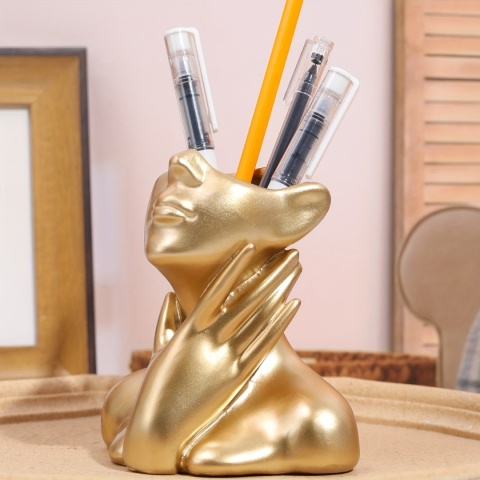 1PC Lekki, luksusowy uchwyt na długopis artystyczny, uroczy schowek na biurko w kształcie ludzkiego ciała, akcesoria do akademika biurowego, wystrój domu
