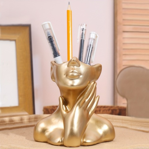 1PC Lekki, luksusowy uchwyt na długopis artystyczny, uroczy schowek na biurko w kształcie ludzkiego ciała, akcesoria do akademika biurowego, wystrój domu