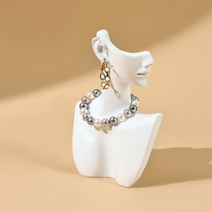 1szt Żywica Boczna Twarz Manekin Biżuteria Stojak Głowa Popiersie Portret Naszyjnik Bransoletki Kolczyki Biżuteria Stojak