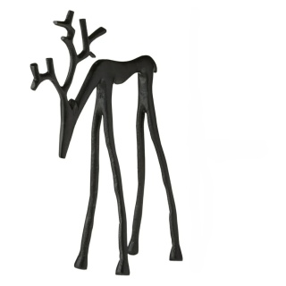 Nowoczesna statuetka renifera, odporna na zużycie, czarna powłoka, wielokrotnego użytku, ozdoba świąteczna na stół, kominek