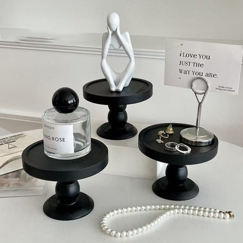 Retro drewniana taca do przechowywania Dekoracja salonu Stojąca świeca aromaterapeutyczna Taca do umieszczania