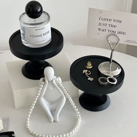 Retro drewniana taca do przechowywania Dekoracja salonu Stojąca świeca aromaterapeutyczna Taca do umieszczania