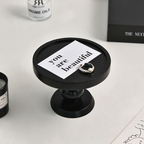 Retro drewniana taca do przechowywania Dekoracja salonu Stojąca świeca aromaterapeutyczna Taca do umieszczania