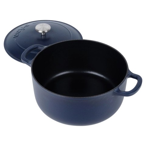 Garnek Żeliwny 5,2 L LITINA Emaliowany 26 cm Granatowy Indukcja