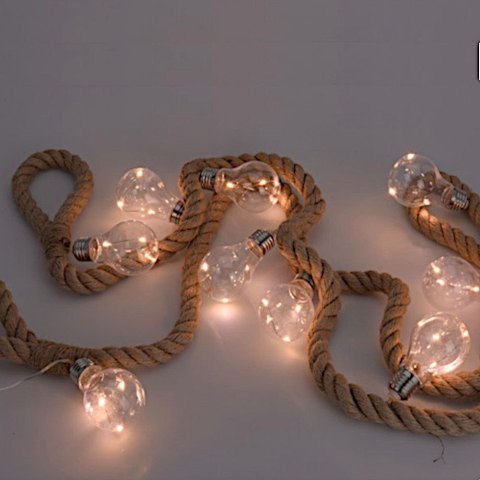 Girlanda ORION LED 30 Światła 3 m Sznur Parciany Boho Baterie