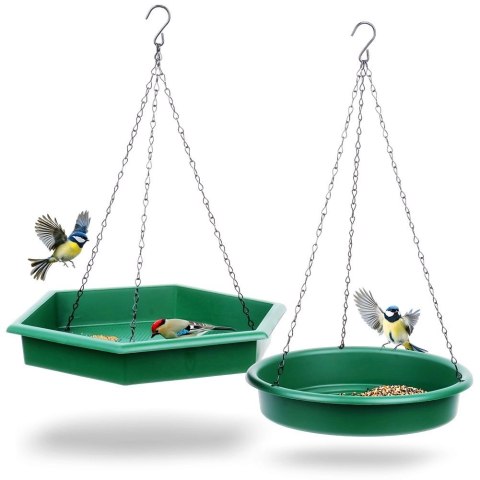 Karmnik dla Ptaków PROGARDEN 2w1 z Poidłem 2 szt. Zielony Wiszący