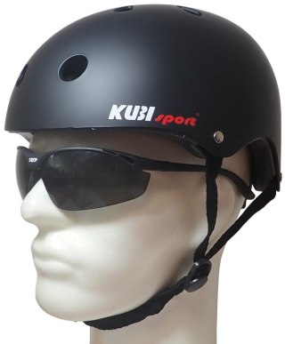 Kask na Rolki Deskorolkę Hulajnogę Młodzieżowy Czarny KUBISPORT Rozmiar S