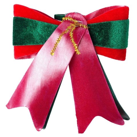 Kokarda Świąteczna HSD Welurowa 2 szt. 11,5 x 13 cm Mix Kolorów